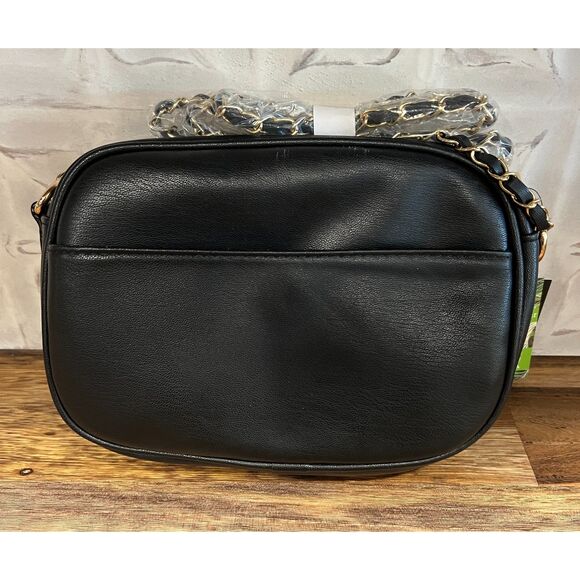 Studio Badgley Mischka Black Quilted Stud Camera / Crossbody Bag NWT - Picture 2 of 5